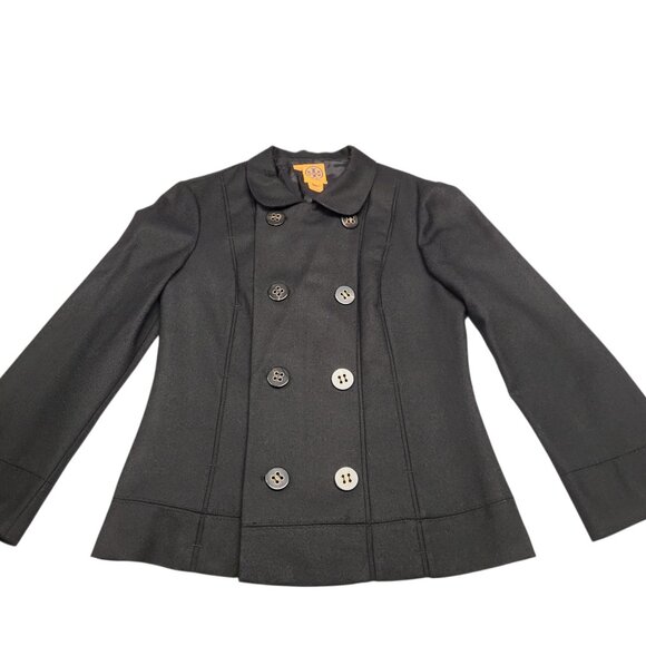 Tory Burch Double Breasted Wool Knit Jacket Womens 12 Blazer Classic Luxury - Picture 1 of 12